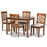 Load image into Gallery viewer, Baxton Studio Nicolette Modern And Contemporary Grey Fabric Upholstered And Walnut Brown Finished Wood 5-Piece Dining Set
