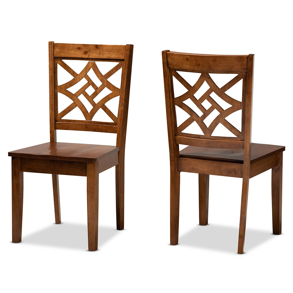 Baxton Studio Nicolette Modern And Contemporary Walnut Brown Finished Wood 2-Piece Dining Chair Set