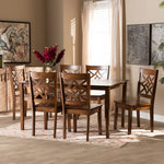 Load image into Gallery viewer, BAXTON STUDIO NICOLETTE MODERN AND CONTEMPORARY WALNUT BROWN FINISHED WOOD 7-PIECE DINING SET
