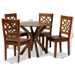 Load image into Gallery viewer, Baxton Studio Miela Modern And Contemporary Walnut Brown Finished Wood 5-Piece Dining Set
