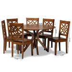 Load image into Gallery viewer, Baxton Studio Miela Modern And Contemporary Walnut Brown Finished Wood 7-Piece Dining Set
