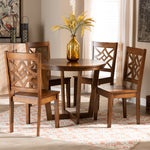 Load image into Gallery viewer, Baxton Studio Brava Modern And Contemporary Walnut Brown Finished Wood 5-Piece Dining Set
