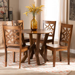 Load image into Gallery viewer, Baxton Studio Kaila Modern And Contemporary Walnut Brown Finished Wood 5-Piece Dining Set
