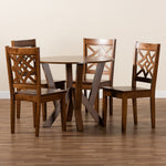 Load image into Gallery viewer, Baxton Studio Kaila Modern And Contemporary Walnut Brown Finished Wood 5-Piece Dining Set
