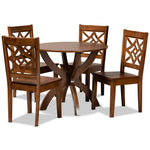 Load image into Gallery viewer, Baxton Studio Anila Modern And Contemporary Walnut Brown Finished Wood 5-Piece Dining Set
