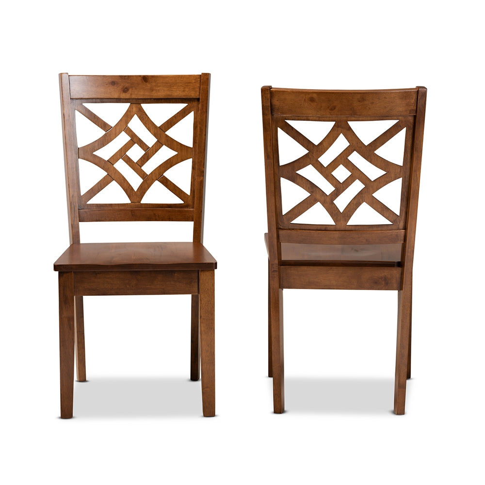 Baxton Studio Nicolette Modern And Contemporary Walnut Brown Finished Wood 2-Piece Dining Chair Set