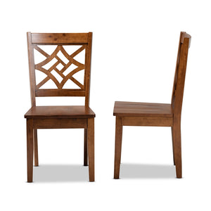 Baxton Studio Nicolette Modern And Contemporary Walnut Brown Finished Wood 2-Piece Dining Chair Set