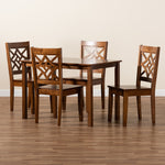 Load image into Gallery viewer, Baxton Studio Nicolette Modern And Contemporary Walnut Brown Finished Wood 5-Piece Dining Set
