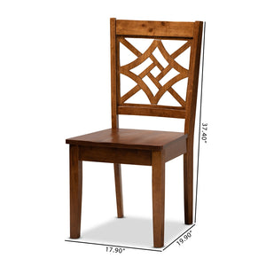 Baxton Studio Nicolette Modern And Contemporary Walnut Brown Finished Wood 2-Piece Dining Chair Set