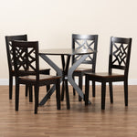 Load image into Gallery viewer, Baxton Studio Miela Modern And Contemporary Two-Tone Dark Brown And Walnut Brown Finished Wood 5-Piece Dining Set
