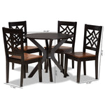 Load image into Gallery viewer, Baxton Studio Miela Modern And Contemporary Two-Tone Dark Brown And Walnut Brown Finished Wood 5-Piece Dining Set
