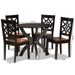 Load image into Gallery viewer, Baxton Studio Anila Modern And Contemporary Two-Tone Dark Brown And Walnut Brown Finished Wood 5-Piece Dining Set
