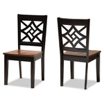 Load image into Gallery viewer, Baxton Studio Nicolette Modern And Contemporary Two-Tone Dark Brown And Walnut Brown Finished Wood 2-Piece Dining Chair Set
