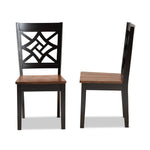 Load image into Gallery viewer, Baxton Studio Nicolette Modern And Contemporary Two-Tone Dark Brown And Walnut Brown Finished Wood 2-Piece Dining Chair Set
