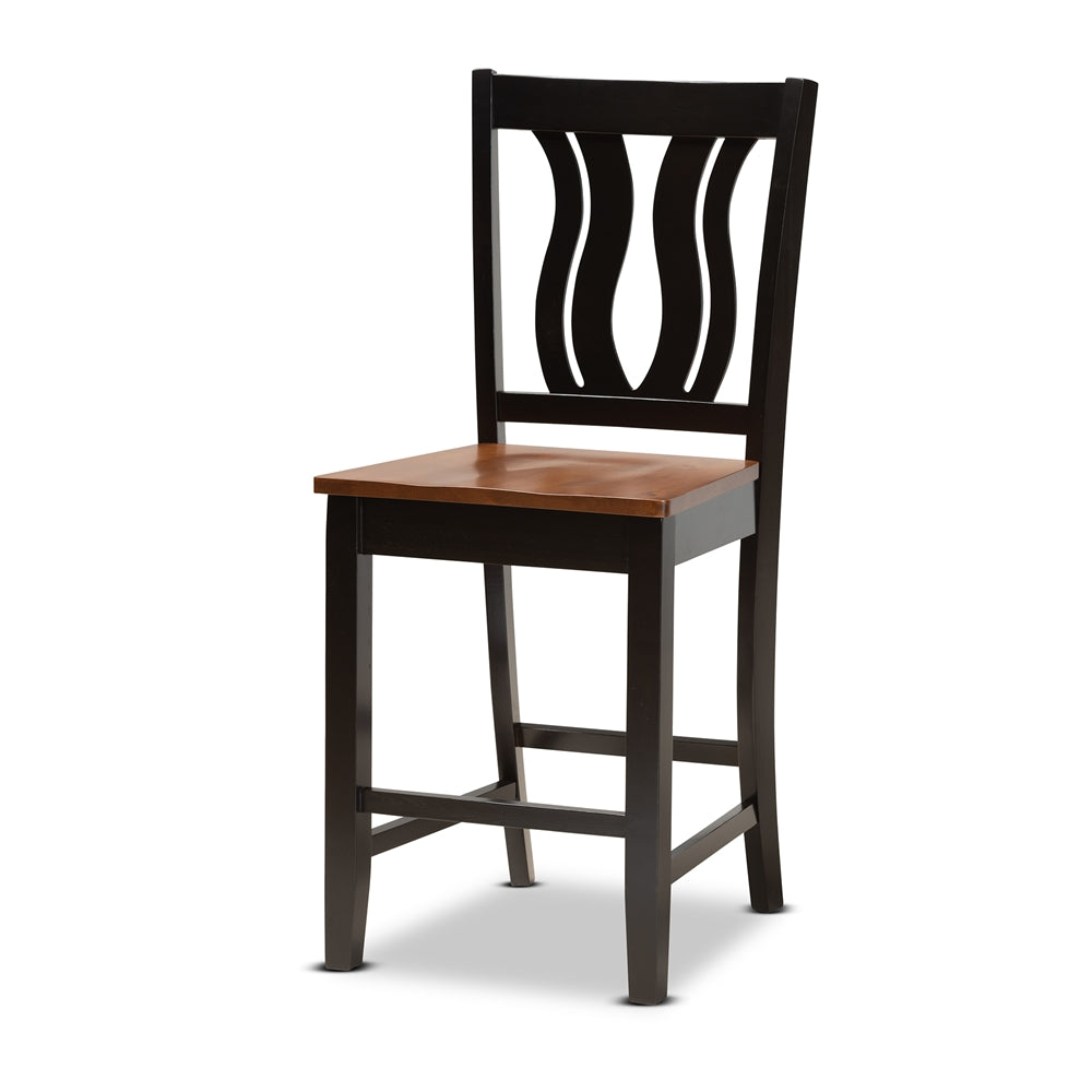 Baxton Studio Fenton Modern And Contemporary Transitional Two-Tone Dark Brown And Walnut Brown Finished Wood 5-Piece Pub Set