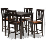 Load image into Gallery viewer, Baxton Studio Fenton Modern And Contemporary Transitional Two-Tone Dark Brown And Walnut Brown Finished Wood 5-Piece Pub Set
