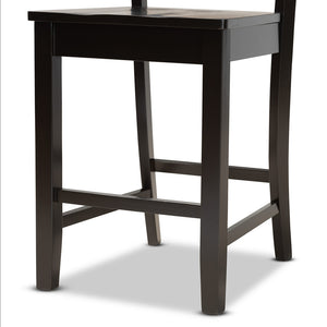 BAXTON STUDIO GERVAIS MODERN AND CONTEMPORARY TRANSITIONAL DARK BROWN FINISHED WOOD 5-PIECE PUB SET