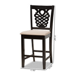 Load image into Gallery viewer, Baxton Studio Gervais Modern And Contemporary Transitional Sand Fabric Upholstered And Dark Brown Finished Wood 2-Piece Counter Stool Set
