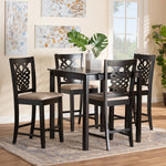 Load image into Gallery viewer, Baxton Studio Gervais Modern And Contemporary Transitional Sand Fabric Upholstered And Dark Brown Finished Wood 5-Piece Pub Set
