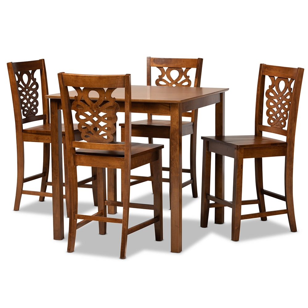 Baxton Studio Gervais Modern and Contemporary Transitional Finished Wood 5-Piece Pub Set