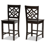 Load image into Gallery viewer, Baxton Studio Nicolette Modern And Contemporary Transitional Dark Brown Finished Wood 2-Piece Counter Stool Set
