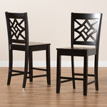 Load image into Gallery viewer, Baxton Studio Nicolette Modern And Contemporary Transitional Dark Brown Finished Wood 2-Piece Counter Stool Set
