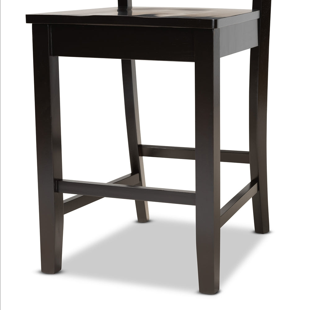 BAXTON STUDIO NICOLETTE MODERN AND CONTEMPORARY TRANSITIONAL DARK BROWN FINISHED WOOD 5-PIECE PUB SET