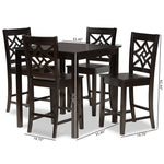 Load image into Gallery viewer, Baxton Studio Nicolette Modern And Contemporary Transitional Dark Brown Finished Wood 5-Piece Pub Set
