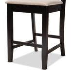 Load image into Gallery viewer, Baxton Studio Nicolette Modern And Contemporary Sand Fabric Upholstered And Dark Brown Finished Wood 2-Piece Counter Stool Set
