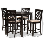 Load image into Gallery viewer, Baxton Studio Nicolette Modern And Contemporary Sand Fabric Upholstered And Dark Brown Finished Wood 5-Piece Pub Set
