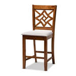 Load image into Gallery viewer, Baxton Studio Nicolette Modern And Contemporary Grey Fabric Upholstered And Walnut Brown Finished Wood 5-Piece Pub Set
