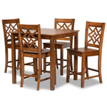 Load image into Gallery viewer, Baxton Studio Nicolette Modern And Contemporary Walnut Brown Finished Wood 5-Piece Pub Set
