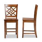 Load image into Gallery viewer, Baxton Studio Nicolette Modern And Contemporary Transitional Walnut Brown Finished Wood 2-Piece Counter Stool Set
