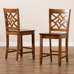 Load image into Gallery viewer, Baxton Studio Nicolette Modern And Contemporary Transitional Walnut Brown Finished Wood 2-Piece Counter Stool Set
