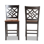 Load image into Gallery viewer, Baxton Studio Nicolette Modern And Contemporary Two-Tone Dark Brown And Walnut Brown Finished Wood 2-Piece Counter Stool Set
