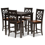 Load image into Gallery viewer, Baxton Studio Nicolette Modern And Contemporary Two-Tone Dark Brown And Walnut Brown Finished Wood 5-Piece Pub Set
