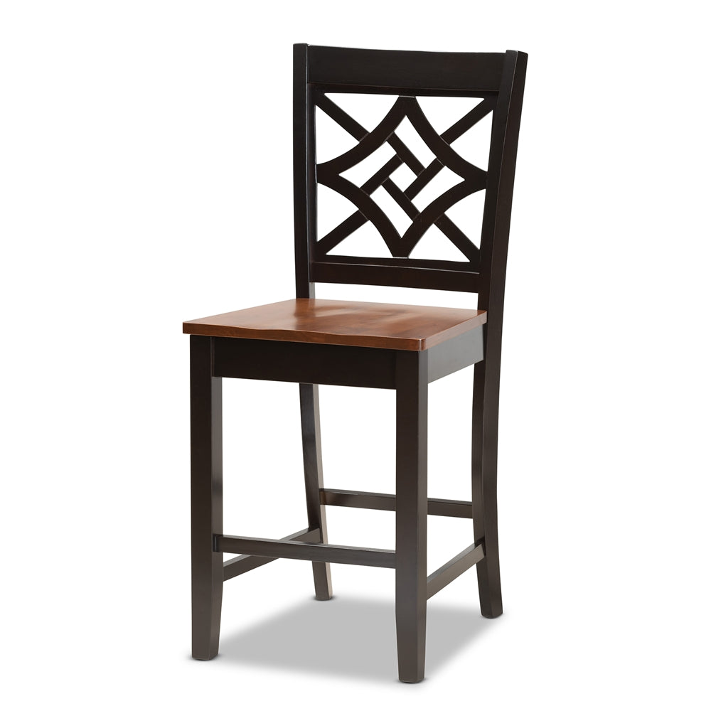 Baxton Studio Nicolette Modern And Contemporary Two-Tone Dark Brown And Walnut Brown Finished Wood 5-Piece Pub Set