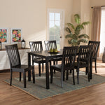 Load image into Gallery viewer, Baxton Studio Erion Modern And Contemporary Dark Brown Finished Wood 7-Piece Dining Set
