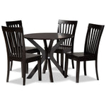 Load image into Gallery viewer, Baxton Studio Zora Modern And Contemporary Dark Brown Finished Wood 5-Piece Dining Set
