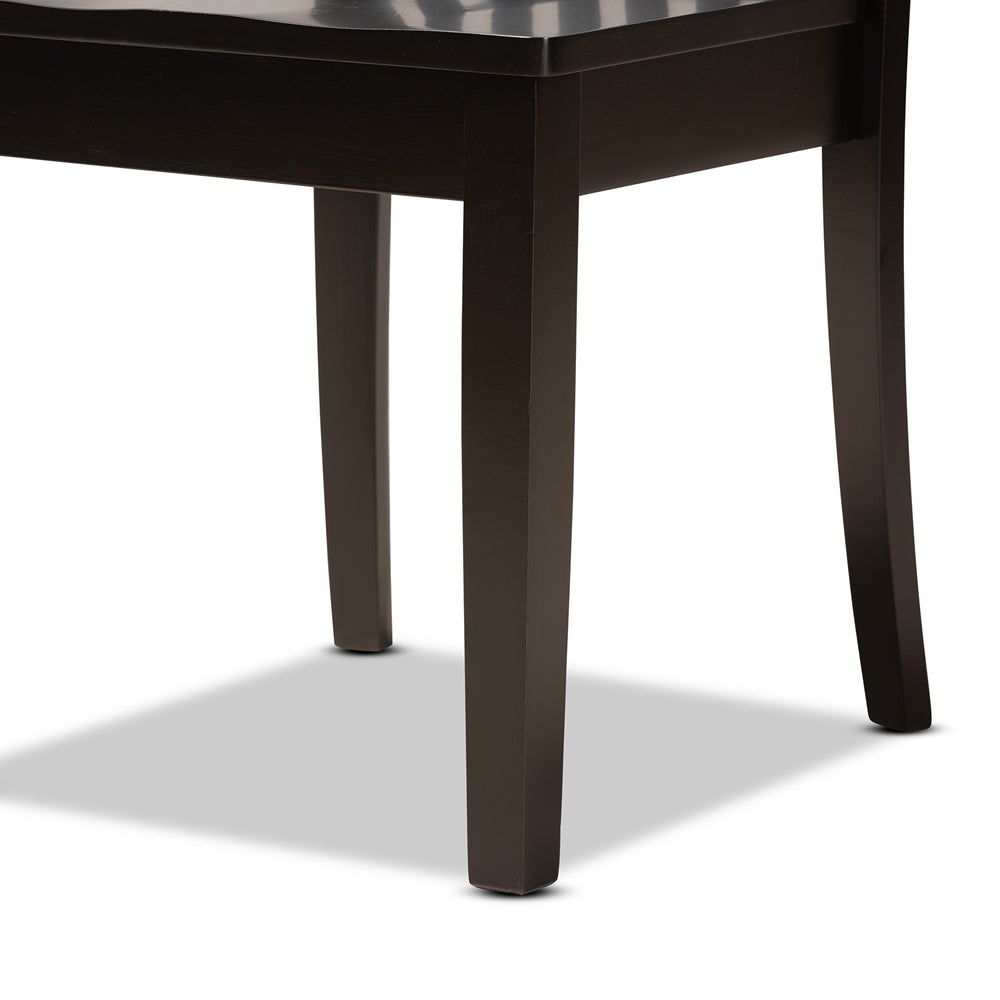 BAXTON STUDIO ZORA MODERN AND CONTEMPORARY DARK BROWN FINISHED WOOD 5-PIECE DINING SET