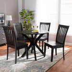 Load image into Gallery viewer, Baxton Studio Zora Modern And Contemporary Dark Brown Finished Wood 5-Piece Dining Set
