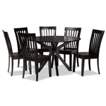 Load image into Gallery viewer, Baxton Studio Zora Modern And Contemporary Dark Brown Finished Wood 7-Piece Dining Set
