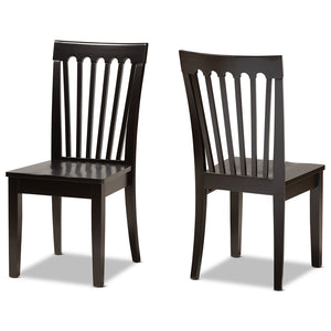 Baxton Studio Minette Modern And Contemporary Transitional Dark Brown Finished Wood 2-Piece Dining Chair Set