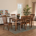 Load image into Gallery viewer, Baxton Studio Erion Modern And Contemporary Walnut Brown Finished Wood 7-Piece Dining Set
