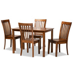 Load image into Gallery viewer, Baxton Studio Erion Modern And Contemporary Walnut Brown Finished Wood 5-Piece Dining Set
