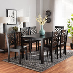 Load image into Gallery viewer, Baxton Studio Ani Modern And Contemporary Dark Brown Finished Wood 7-Piece Dining Set
