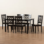 Load image into Gallery viewer, Baxton Studio Ani Modern And Contemporary Dark Brown Finished Wood 7-Piece Dining Set
