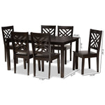 Load image into Gallery viewer, Baxton Studio Ani Modern And Contemporary Dark Brown Finished Wood 7-Piece Dining Set
