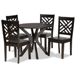 Load image into Gallery viewer, Baxton Studio Ela Modern And Contemporary Dark Brown Finished Wood 5-Piece Dining Set
