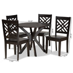 Load image into Gallery viewer, Baxton Studio Ela Modern And Contemporary Dark Brown Finished Wood 5-Piece Dining Set
